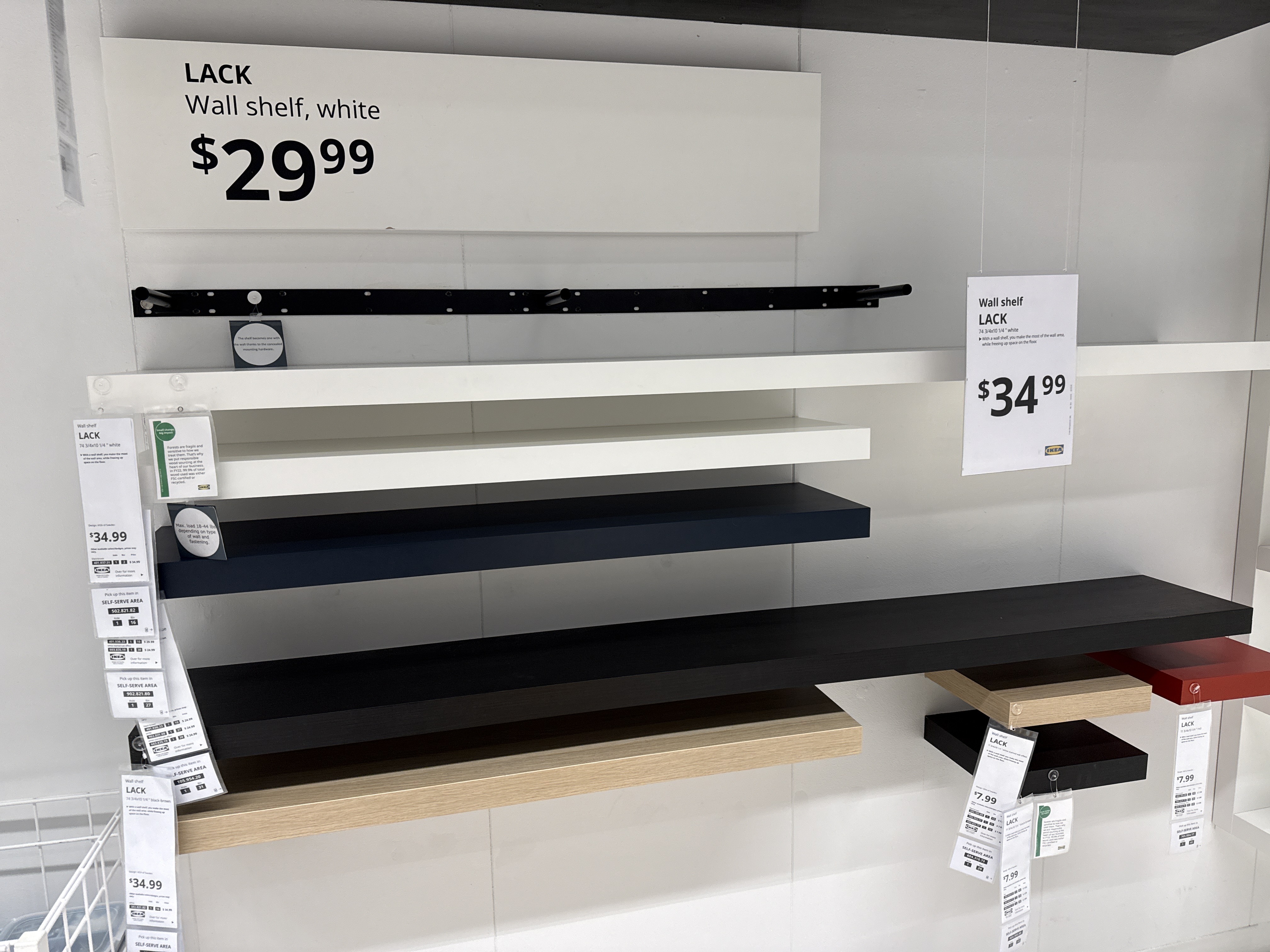 The LACK shelves — simple, clean, and modular.