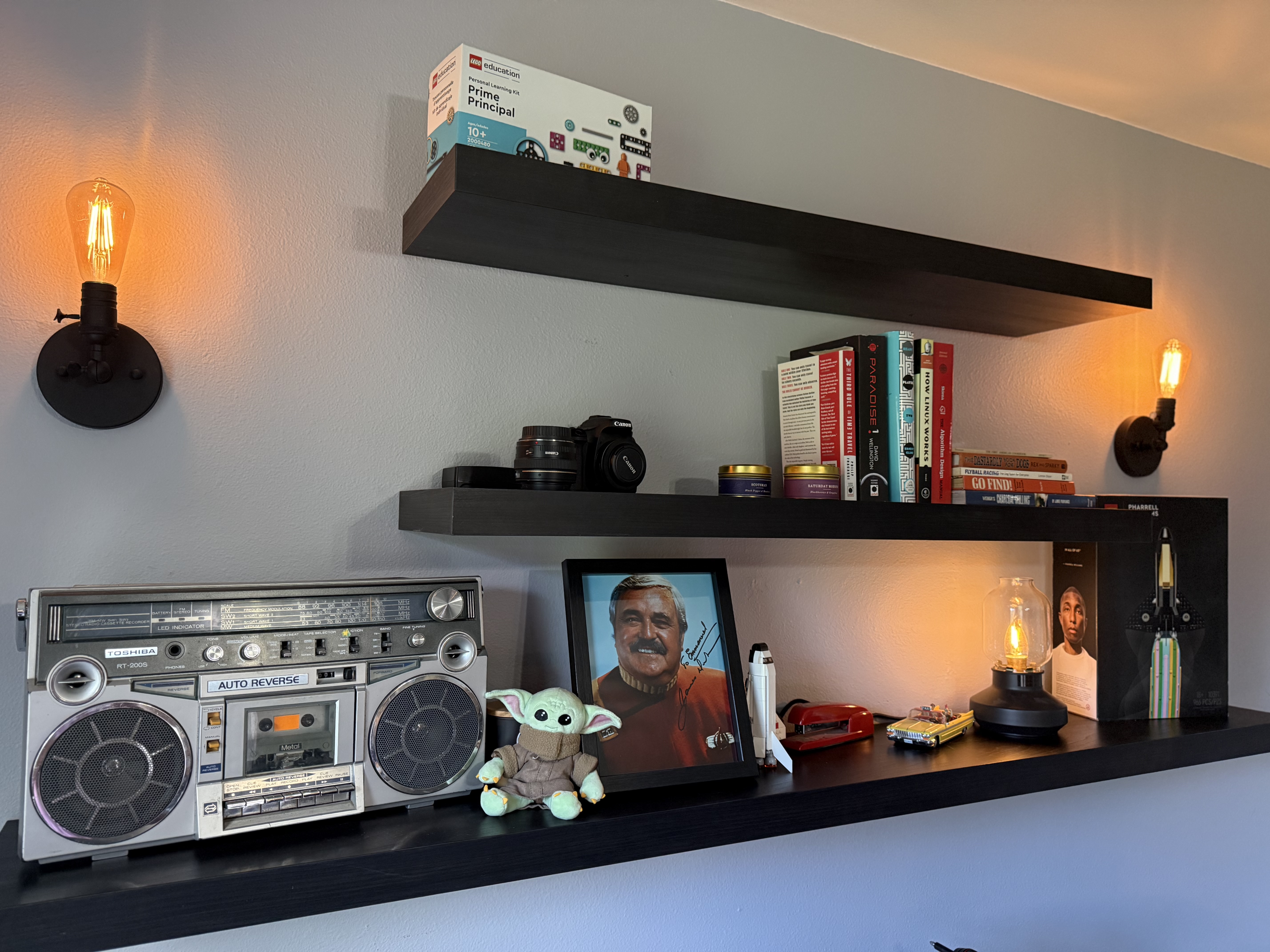 After: three IKEA LACK shelves, finally done.