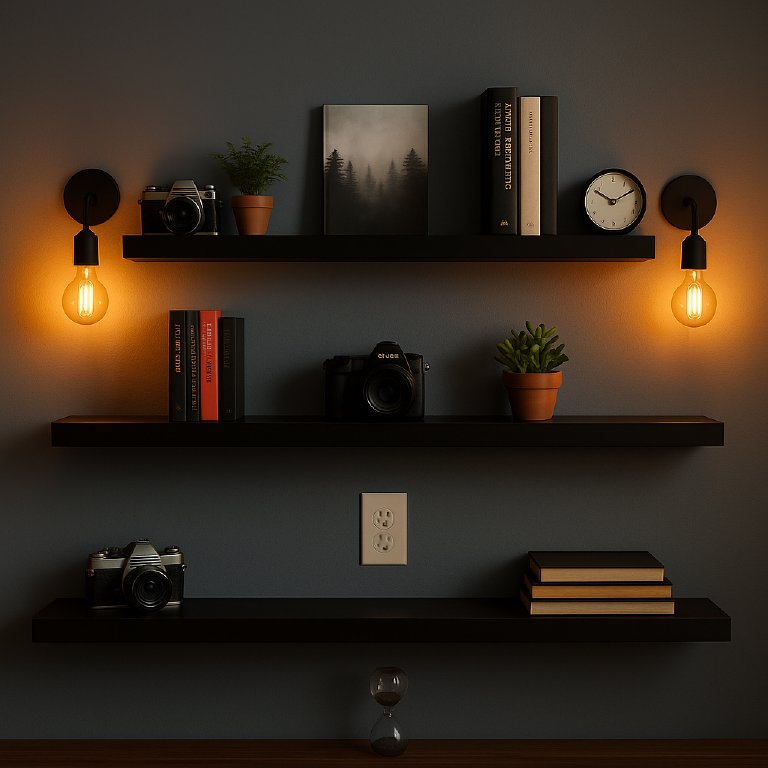 ChatGPT's layout render — centered between the sconces.